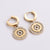 Women Metal Shell Flower Crown Wave Titanium Steel Stud Earrings