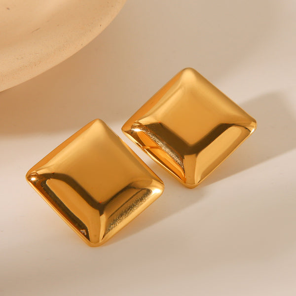 IG Style Square Geometric Stainless Steel Electroplating Earrings