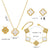 Moderate Luxury Quadrilateral Geometric Heart Titanium Steel 18K Gold Plated Necklaces