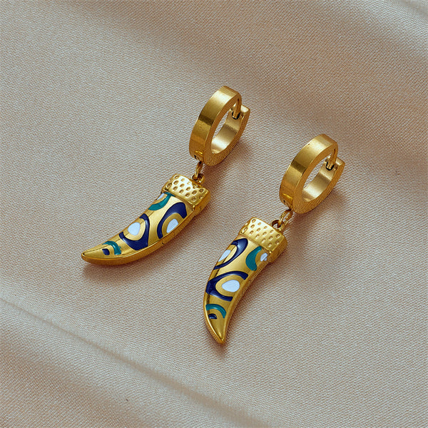 Conical Titanium Steel Electroplating Stud Earrings