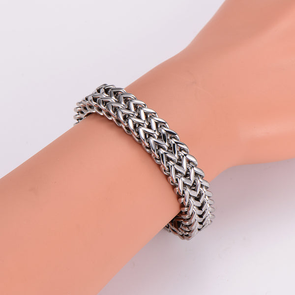 Unisex Minimalist Stripe Circle U-Shape Stainless Steel Polishing Bracelets