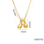 Letter Text Number Titanium Steel 18K Gold Plated Necklaces