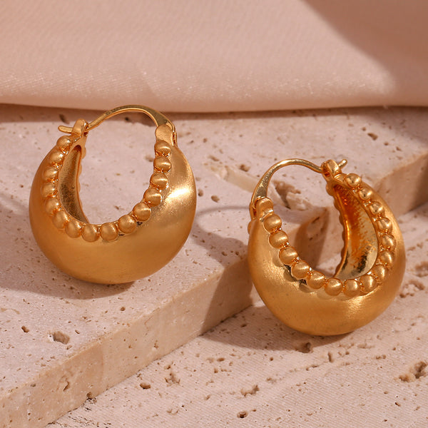 Fashion Circle Geometric Stainless Steel 18K Gold Plated Earrings