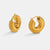 IG Style Circle Text Letter Number Metal 18K Gold Plated Earrings