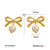 IG Style Pearl Bowknot Geometric Stainless Steel Electroplating Earrings