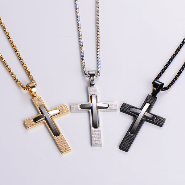 Expressive Cross Stainless Steel Electroplating Pendants