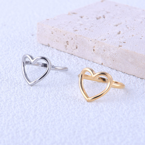 Cute Heart Stainless Steel Electroplating Rings