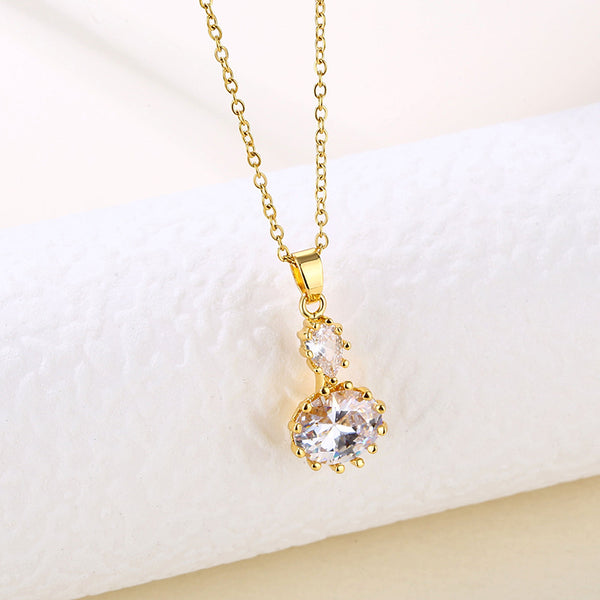 Women Minimalist Geometric Metal Droplet Stainless Steel Electroplating Necklaces