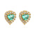 Women Heart Geometric Copper Stud Earrings