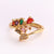 Rustic Women Flower Flower Copper Diamond Inlay Rings