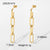 IG Style Irregular Paperclip Geometric Stainless Steel 18K Gold Plated Earrings