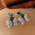 Luxurious Flower Flower Artificial Pearl Diamond Inlay Earrings