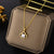 Japanese / Korean Geometric Titanium Steel 18K Gold Plated Necklaces