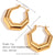 Fashion Hexagon Circle Geometric Stainless Steel 18K Gold Plated Earrings