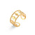 Women Fashion Stripe Geometric Stainless Steel 18K Gold Plated Rings