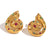 Fashion Circle Chinese Zodiac Animal Stainless Steel 18K Gold Plated Stud Earrings