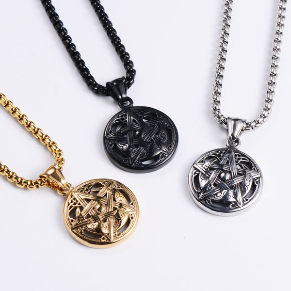 Retro Men Vintage Metal Retro Vintage Geometric Stainless Steel Electroplating Pendants