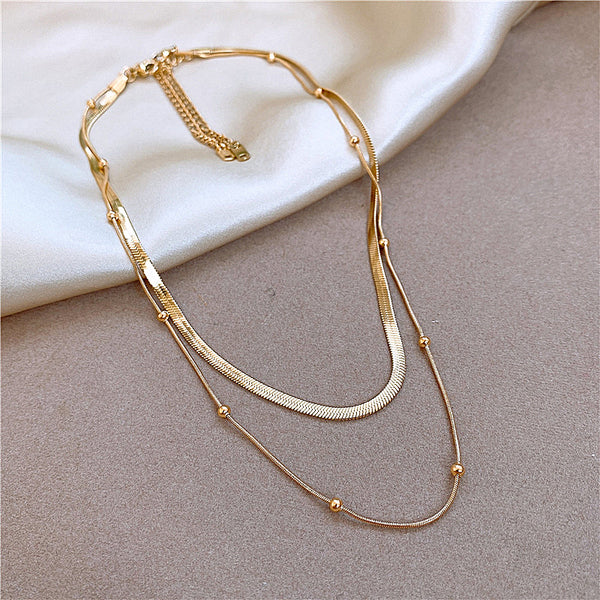 Chain U-Shape Titanium Steel Electroplating Necklaces