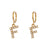 Minimalist Letter Number Text Stainless Steel 18K Gold Plated Earrings