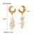 IG Style Shell Geometric Stainless Steel 18K Gold Plated Earrings