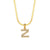 Fashion Stripe Number Text Letter Stainless Steel 18K Gold Plated Necklaces