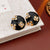 Luxurious Round Geometric Flower Alloy Oil Dripping Earrings