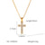 IG Style Cross Chain Geometric Stainless Steel Artificial Crystal Electroplating Necklaces