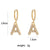 Minimalist Letter Number Text Stainless Steel 18K Gold Plated Earrings