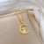 Korean Women Moon Geometric Stainless Steel Electroplating Necklaces