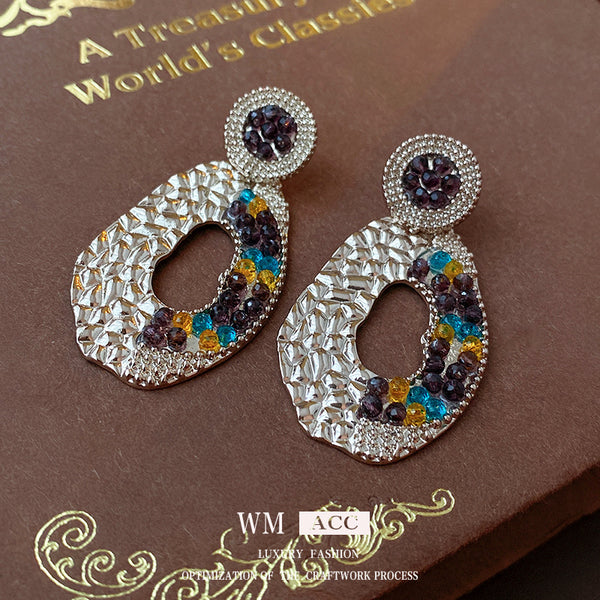 Medieval Round Geometric Alloy Electroplating Earrings