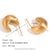 Fashion Quadrilateral Circle Geometric Stainless Steel 18K Gold Plated Earrings