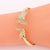 Korean Women Metal Butterfly Insect Copper Zircon Inlay Bangles