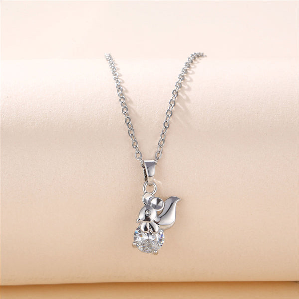 Moderate Luxury Animal Geometric Titanium Steel Diamond Inlay Necklaces