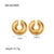 IG Style Circle Geometric Stainless Steel 18K Gold Plated Earrings