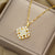 Quadrilateral Geometric Titanium Steel 18K Gold Plated Necklaces