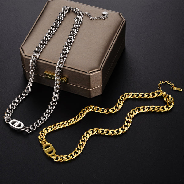 Geometric Titanium Steel 18K Gold Plated Necklaces