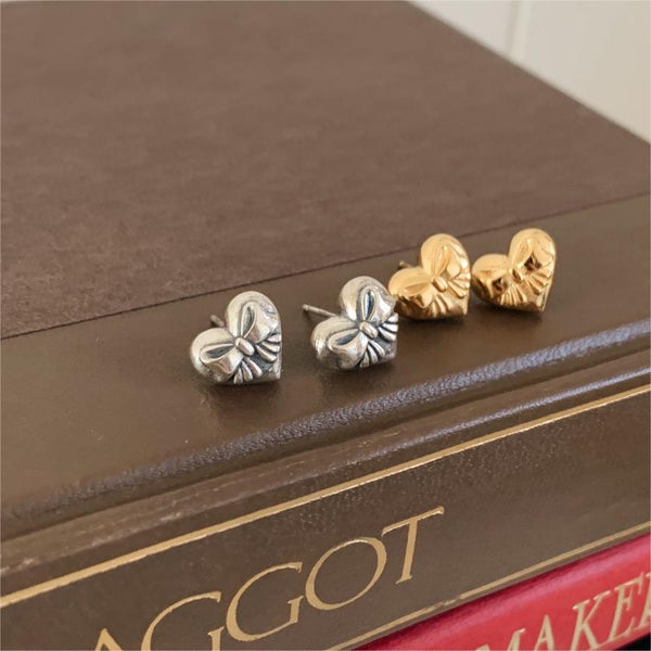 925 Sterling Silver Korean Chamfered Cube Text Letter Number Silver Electroplating Stud Earrings