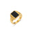 Women Fashion Quadrilateral Geometric Stainless Steel 18K Gold Plated Rings