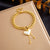 Fashion Women Heart Chain Tassel Stainless Steel Electroplating Bracelets