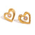 Fashion Heart Geometric Stainless Steel 18K Gold Plated Stud Earrings