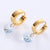 Korean Circle Geometric Stainless Steel Electroplating Stud Earrings