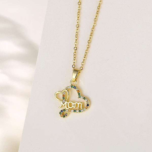 Women Minimalist Geometric Metal Heart Stainless Steel Electroplating Necklaces