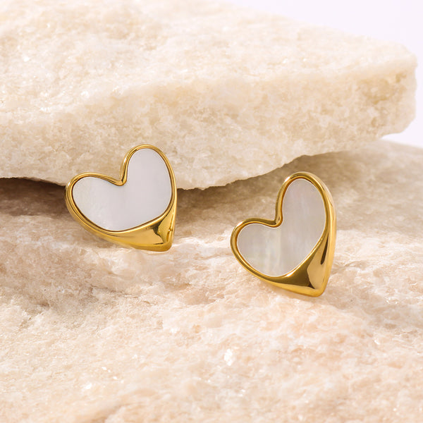 IG Style Heart Heart Geometric Stainless Steel Electroplating Earrings