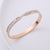 Moderate Luxury Shell Wave Stainless Steel Diamond Inlay Bangles