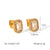 IG Style Square Geometric Stainless Steel Zircon Inlay Earrings