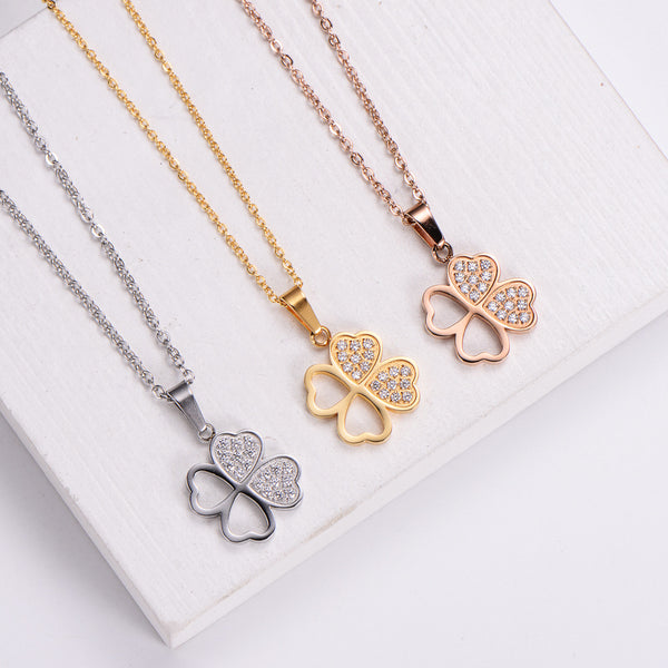 Women Korean Metal Flower Doll Stainless Steel Electroplating Pendants