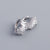 925 Sterling Silver Moderate Luxury Quadrilateral Silver Diamond Inlay Stud Earrings