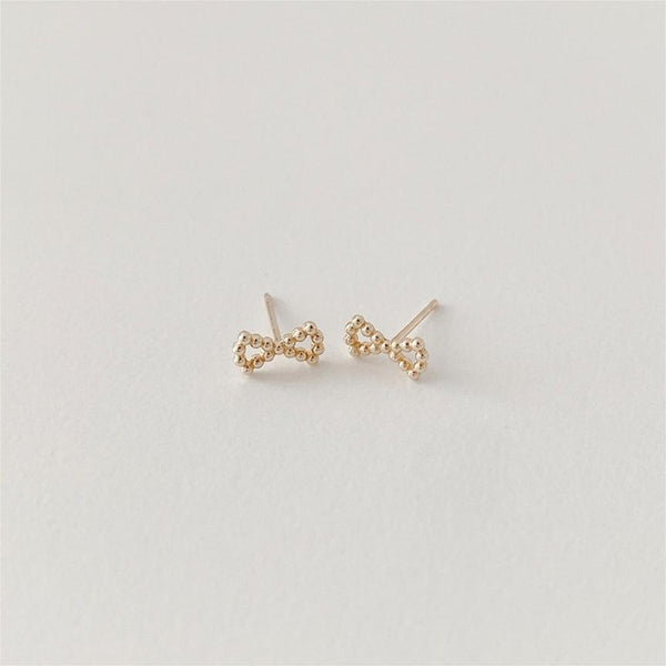 925 Sterling Silver Korean Chamfered Cube Text Letter Number Silver Electroplating Stud Earrings