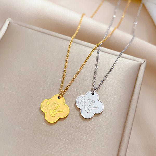 Cartoon Flower Gourd Geometric Titanium Steel Electroplating Necklaces