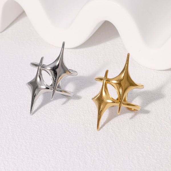 Open Ring Minimalist Star Star Stainless Steel Electroplating Rings